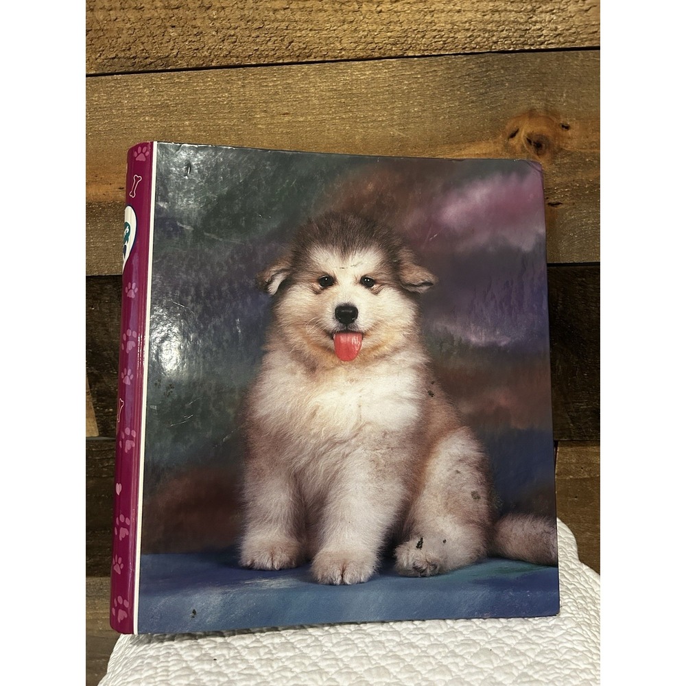 Vintage 90s Mead Purrs Grrs Binder‎ Alaskan Malamute Y2K